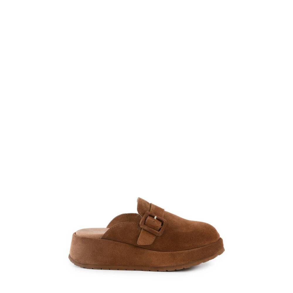 NEW SEYCHELLES women's come together open back platform mules in brown suede - Picture 3 of 5